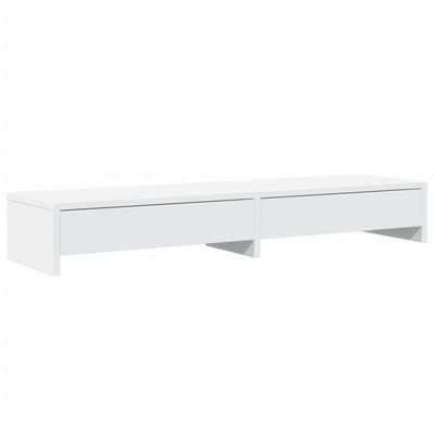 vidaXL Skärmställ med lådor vit 100x27x15 cm konstruerat trä