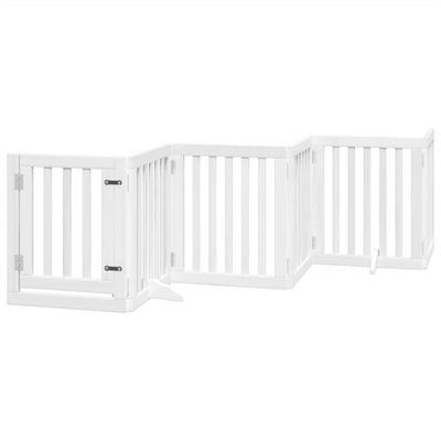 vidaXL Hundeport sammenleggbar 6 paneler hvit 300 cm poppeltre