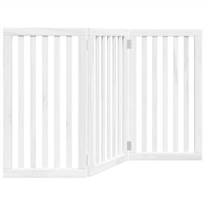 vidaXL Hundeport sammenleggbar 3 paneler hvit 150 cm poppeltre