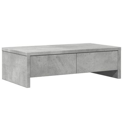 vidaXL Skjermstativ med skuffer betonggrå 50x27x15 cm konstruert tre