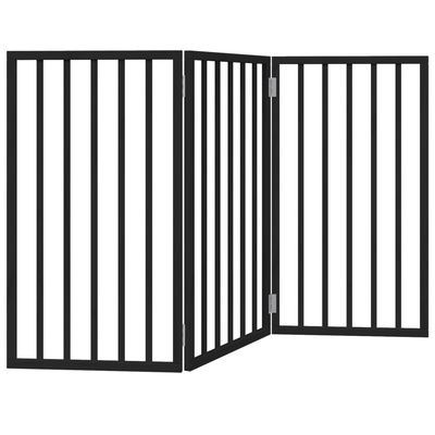 vidaXL Hundeport sammenleggbar 3 paneler svart 150 cm poppeltre