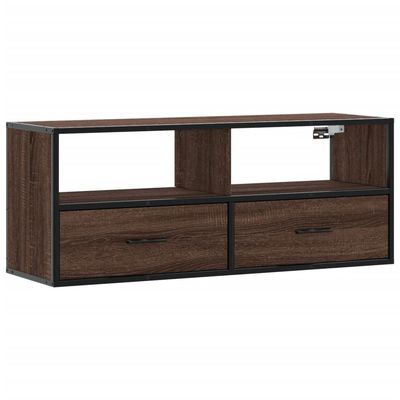vidaXL TV-benk brun eik 100x31x39,5 cm konstruert tre og metall