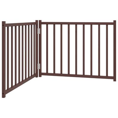 vidaXL Hundeport sammenleggbar 2 paneler brun eik 160 cm heltre gran