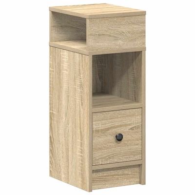 vidaXL Nattbord med skuff sonoma eik 25x31x66 cm