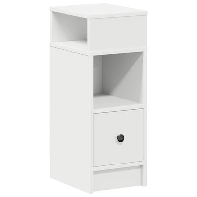 vidaXL Nattbord med skuff hvit 25x31x66 cm