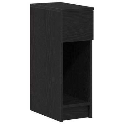 vidaXL Nattbord med skuff svart eik 20x36x60 cm