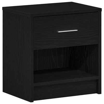 vidaXL Nattbord med skuff svart 39x28x41 cm