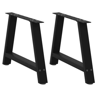 vidaXL Salongbordben A-formet 2 stk svart 60 x (42-43) cm stål