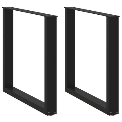 vidaXL Spisebordben U-formet 2 stk svart 80x(72-73) cm stål