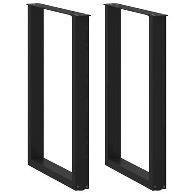vidaXL barbordsben U-formet 2 stk. sort 60x(90-91) cm stål