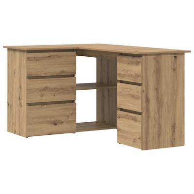 vidaXL Hjørnepult artisan eik 145x100x76 cm konstruert tre