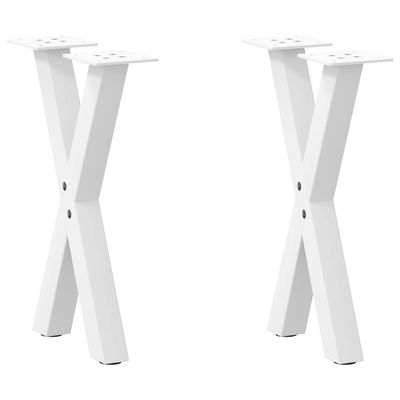 vidaXL sofabordsben X-formet 2 stk. hvid 28 x (42-43) cm stål