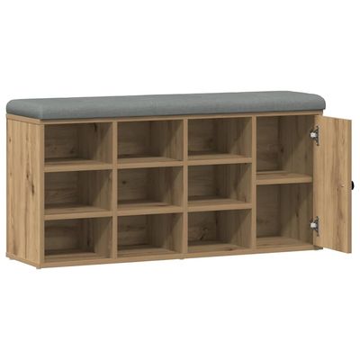vidaXL Skohylle artisan eik 102x32x50 cm konstruert tre