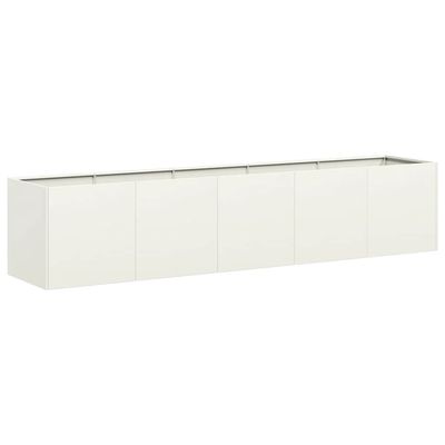 vidaXL plantekasse hvid 200x40x40 cm koldvalset stål