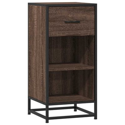 vidaXL Skjenk brun eik 35,5x35x76 cm konstruert tre og metall