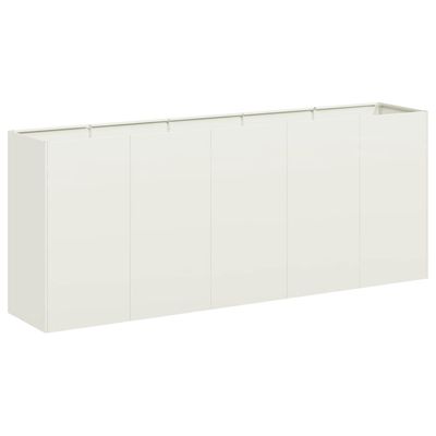 vidaXL plantekasse hvid 200x40x80 cm koldvalset stål