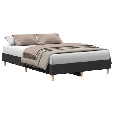 vidaXL Sängram utan madrass svart 120x190 cm konstruerat trä