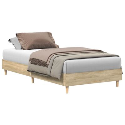 vidaXL Sängram utan madrass Sonoma ek 100x200 cm konstruerat trä