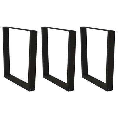 vidaXL spisebordben V-formet 3 stk. sort 90 x (72-73,3) cm stål