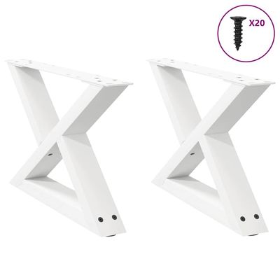 vidaXL sofabordsben 2 stk. hvid 50x(30-31,3) cm stål