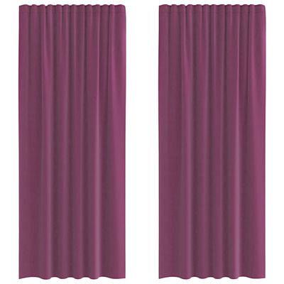 vidaXL Voile gardiner med öglor 2 st lila 140x245 cm