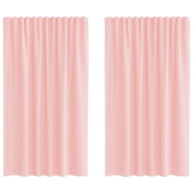 vidaXL Voile gardiner med öglor 2 st rosa 140x175 cm