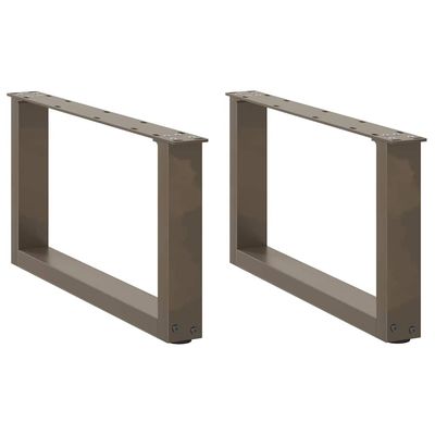 vidaXL sofabordsben U-formet 2 stk. naturstål 60x(30-31) cm stål