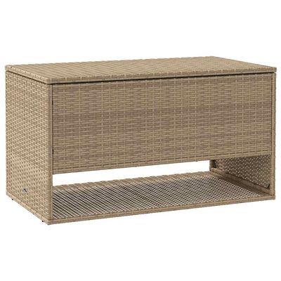 vidaXL udendørs hyndeboks 100x55x55,5 cm polyrattan beige