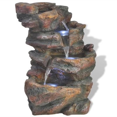 vidaXL Inomhusfontän med LED poly-resin