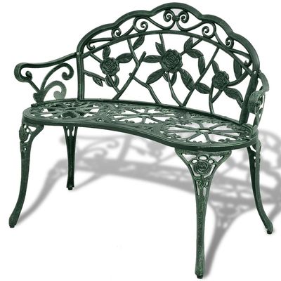vidaXL Hagebenk 100 cm støpt aluminium grønn