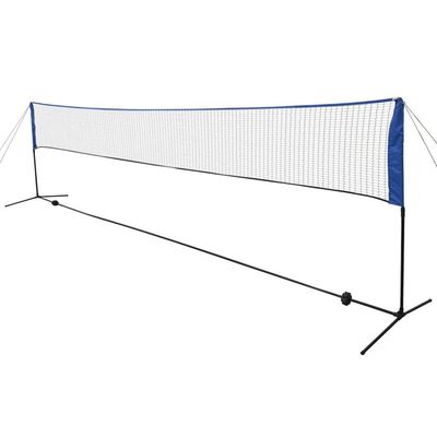 vidaXL Badmintonnät med badmintonbollar 600x155 cm
