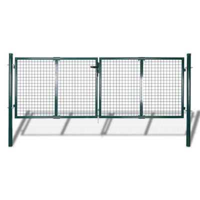 vidaXL Staketgrind stål 300x100 cm grön