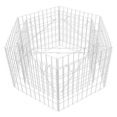 vidaXL sekskantet gabion-højbed 100x90x50 cm