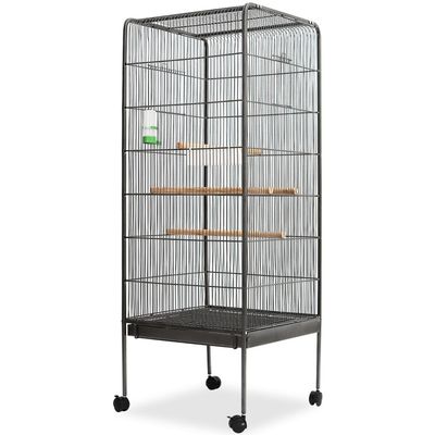 vidaXL Fuglebur svart 54x54x146 cm stål