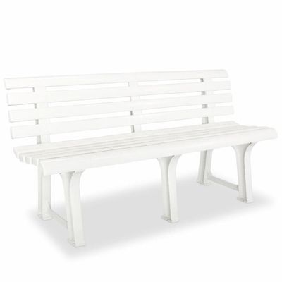 vidaXL Hagebenk 145,5 cm plast hvit