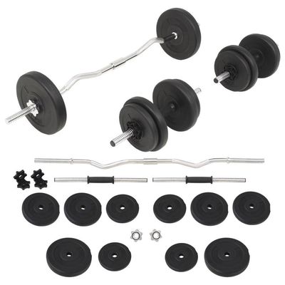 vidaXL Vektstang- og manualsett 30 kg