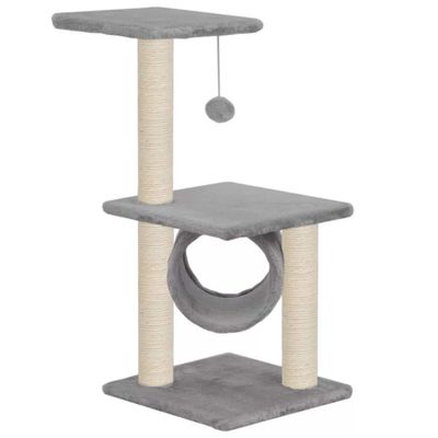 vidaXL Katt Klösträd med klöspelare i sisal 65 cm grå