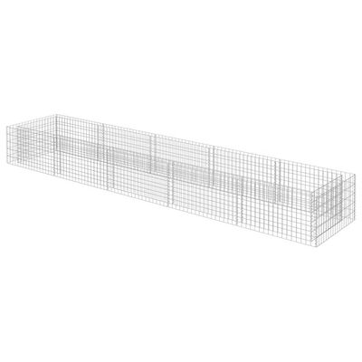 vidaXL Planteringsgabion upphöjd galvaniserat stål 450x90x50 cm