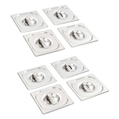 vidaXL Pannelokk 8 stk GN 1/6 rustfritt stål