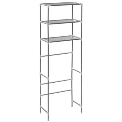 vidaXL Toaletthylla med 3 hyllplan silver 53x28x169 cm