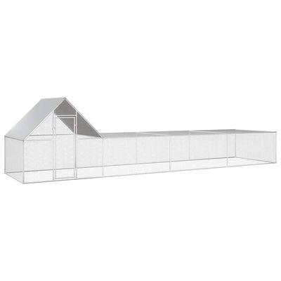 vidaXL Hönsbur 8x2x2 m galvaniserat stål