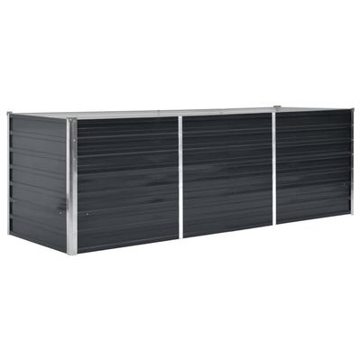 vidaXL hævet plantekasse 240x80x77 cm galvaniseret stål antracitgrå