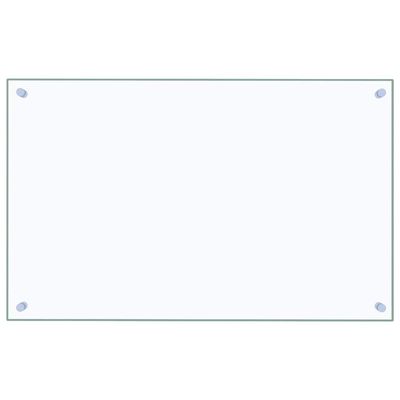 vidaXL Kjøkkenplate gjennomsiktig 80x50 cm herdet glass