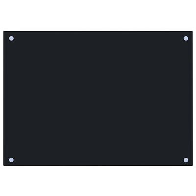 vidaXL Kjøkkenplate svart 70x50 cm herdet glass