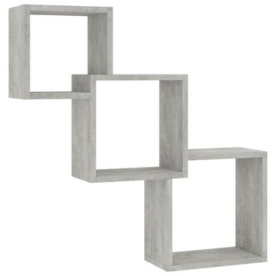 vidaXL Kubhyllor betonggrå 84,5x15x27 cm konstruerat trä