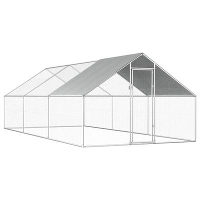 vidaXL Hönsbur för utomhusbruk 2,75x6x1,92 m galvaniserat stål