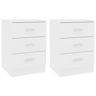 vidaXL Nattbord 2 stk hvit 38x35x56 cm sponplate