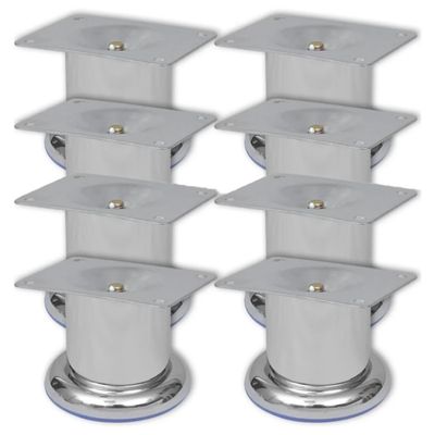 vidaXL Runda soffben 8 st krom 60 mm
