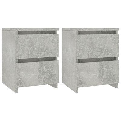 vidaXL Nattbord 2 stk betonggrå 30x30x40 cm sponplate