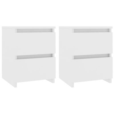 vidaXL Nattbord 2 stk hvit 30x30x40 cm sponplate